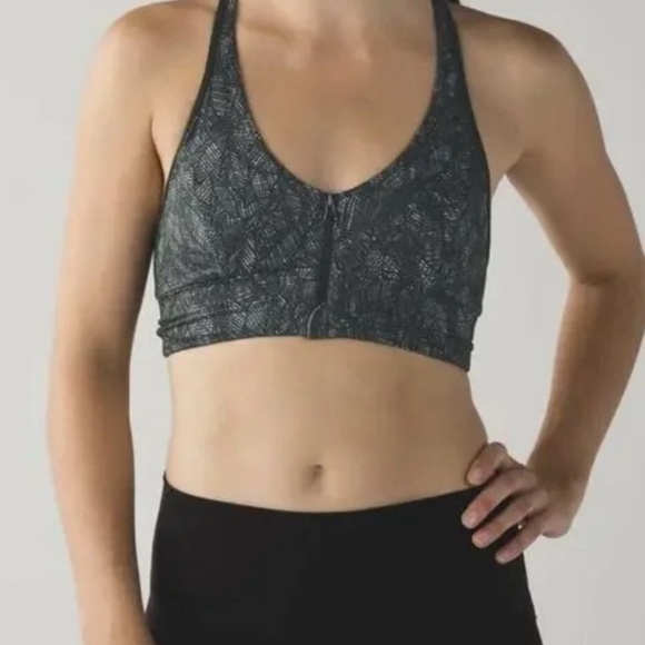 Lululemon Womens Cool To Street Front Zip Sports Bra Workout Athletic Size 4 - Picture 1 of 10